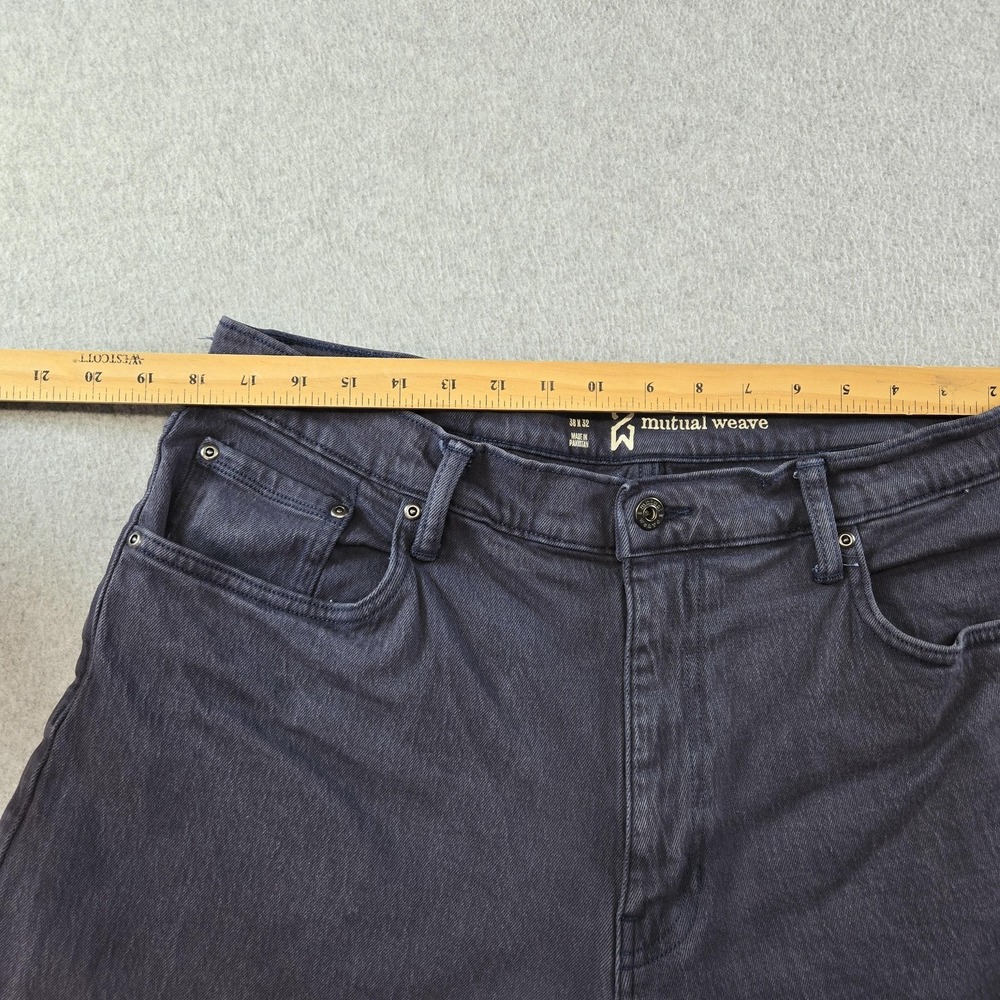 Mutual Weave Jeans Mens 38x32 Blue Denim Tapered Slim Dark Wash The Taper - Picture 8 of 16
